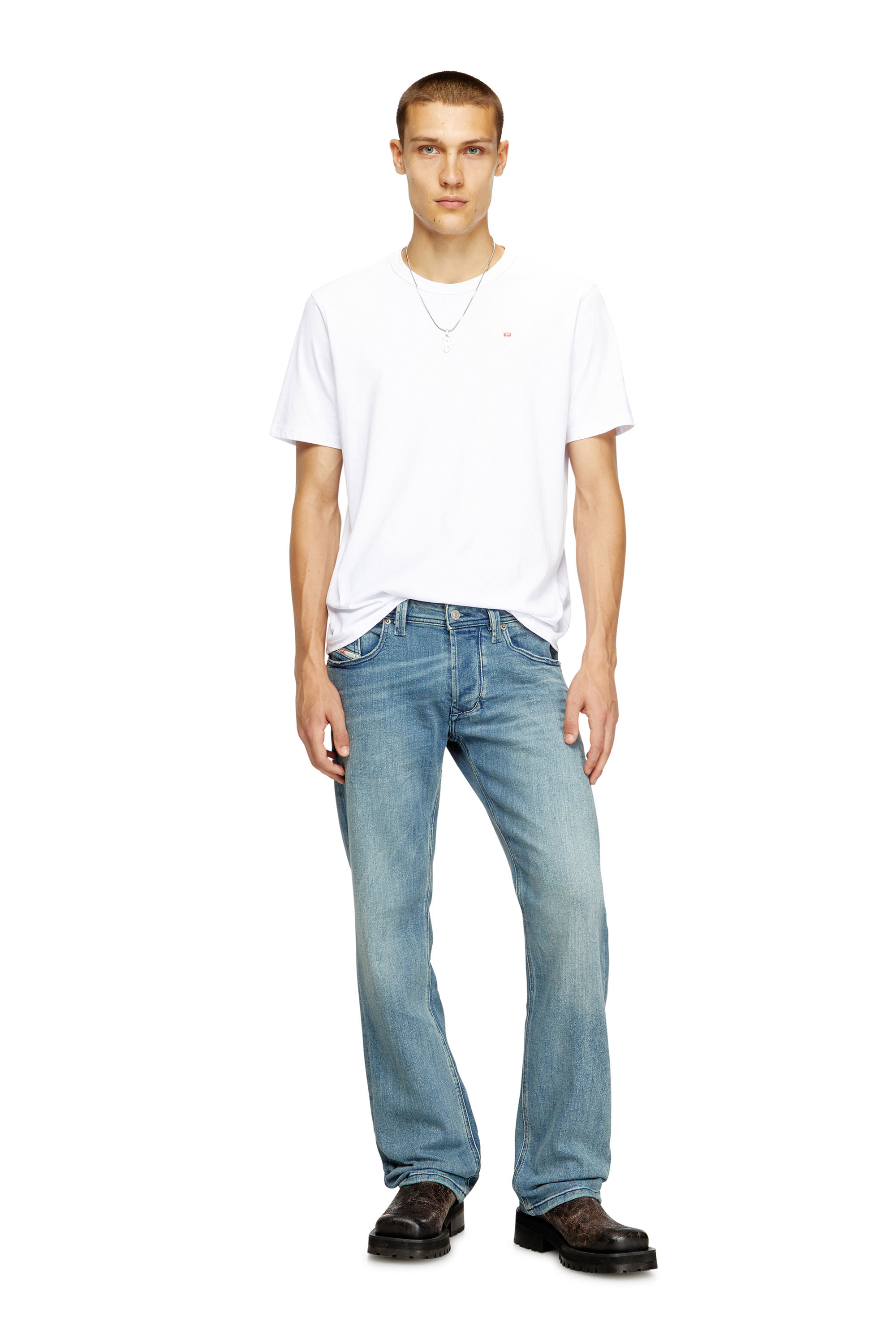 Diesel - T-ADJUST-MICRODIV, Unisex's T-shirt with micro-embroidered logo in White - 2